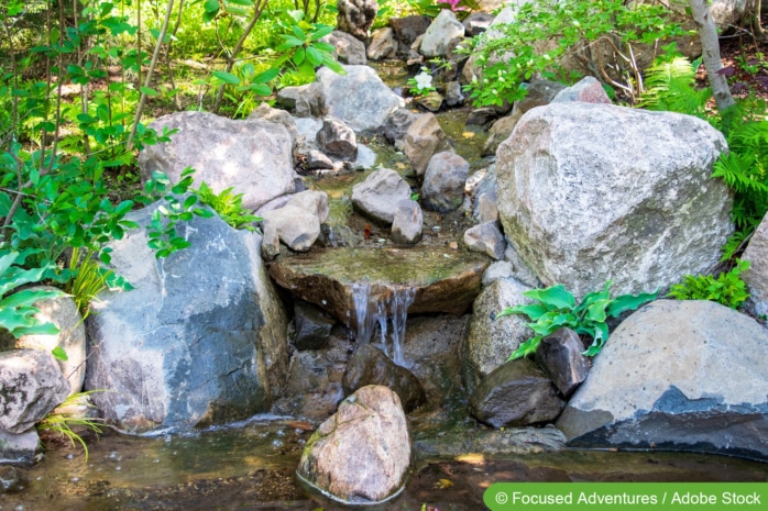 Wasserlauf im Garten