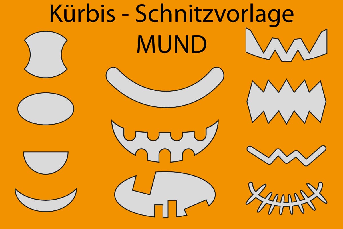 Kürbis Schnitz-Vorlage:  Mund