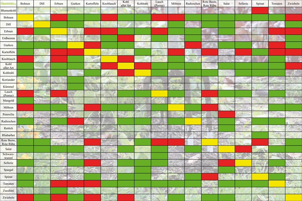Garten anbauen kostenlose Tabelle