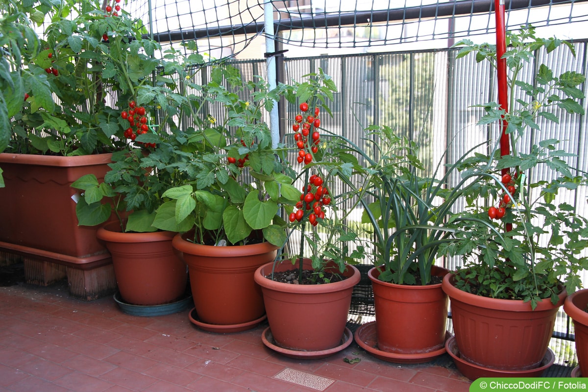 Balkon mit Steinfliesen