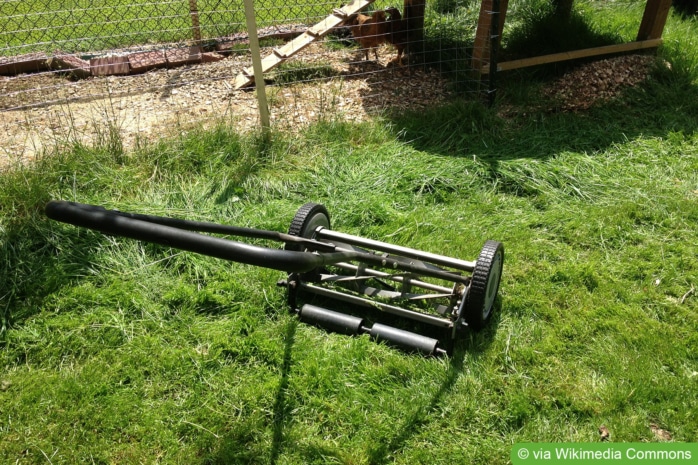 Spindelmäher für den Rasen im Garten 